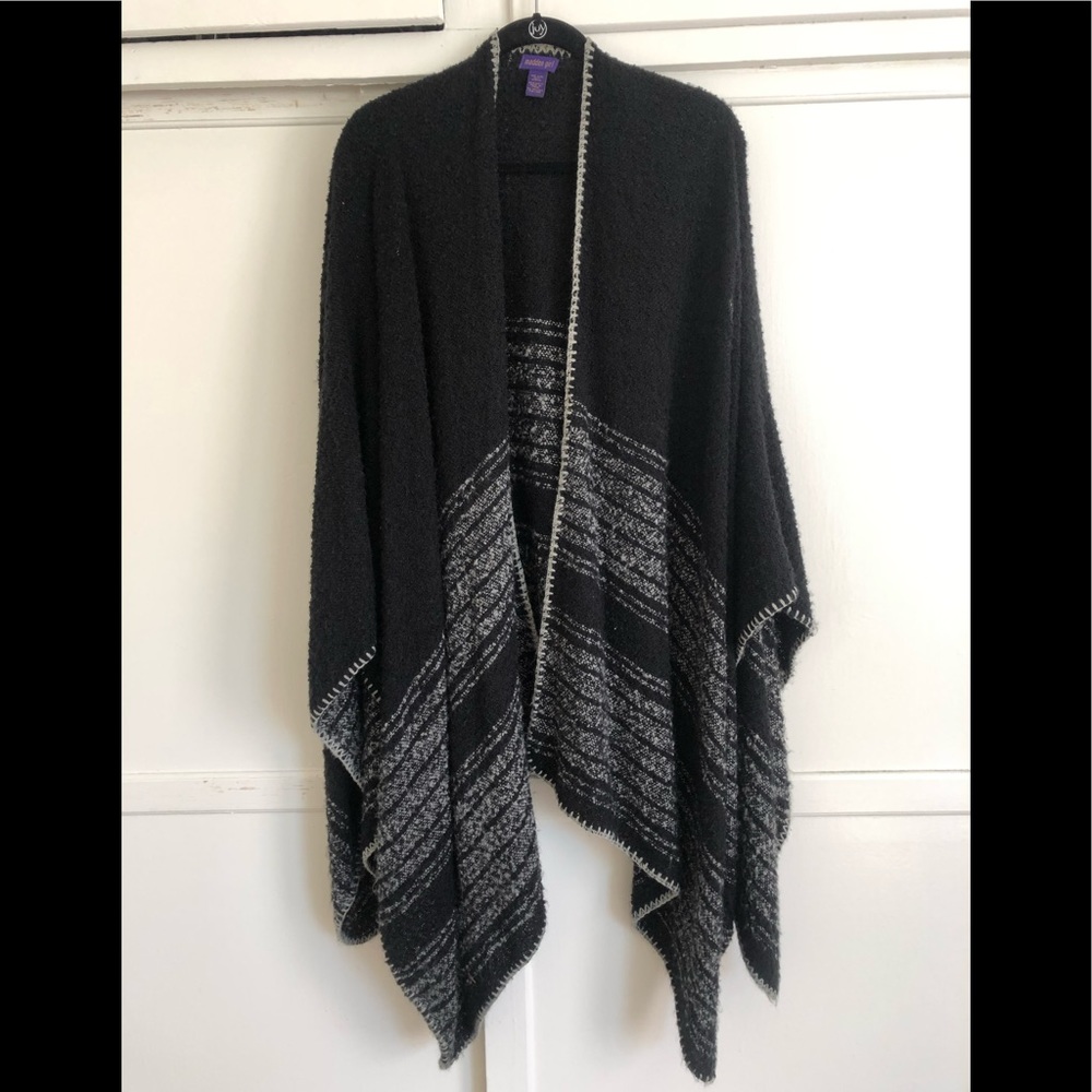 Black Shawl Poncho